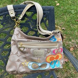 Coach Gold Logo Glam Graffiti Multi Color 2 straps